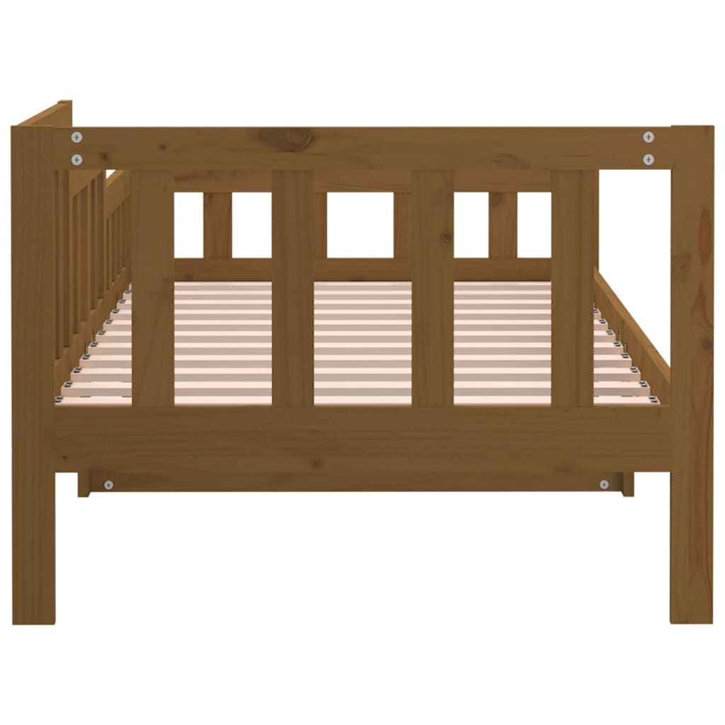 Lit de jour sans matelas marron miel 90x190 cm bois pin massif - XIOS