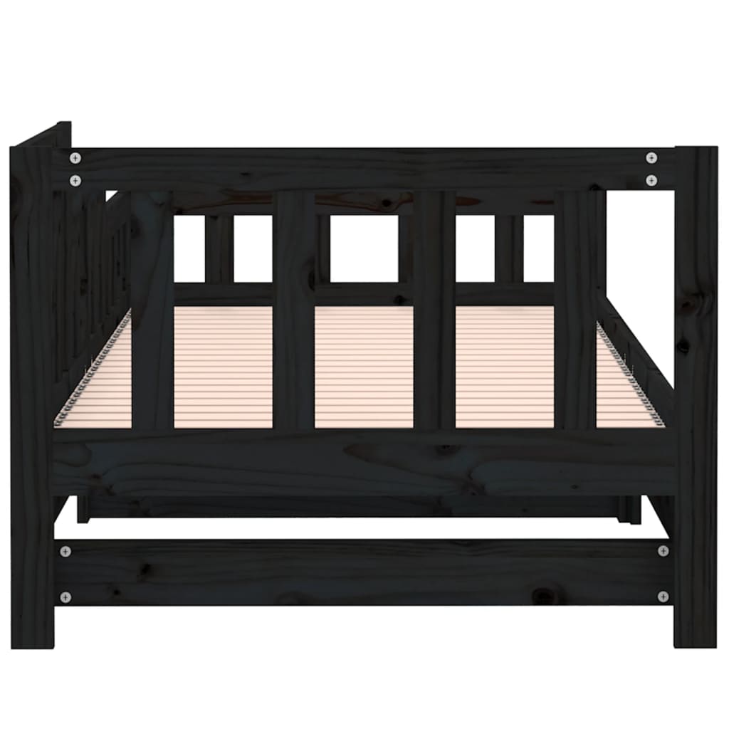 Lit coulissant sans matelas noir bois de pin massif - XIOS