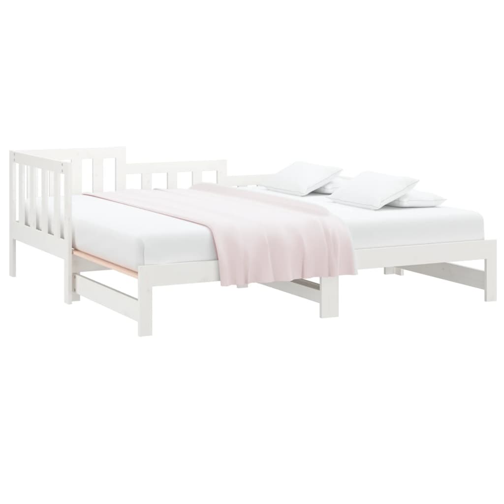 Lit coulissant sans matelas blanc 2x(90x190) cm - XIOS