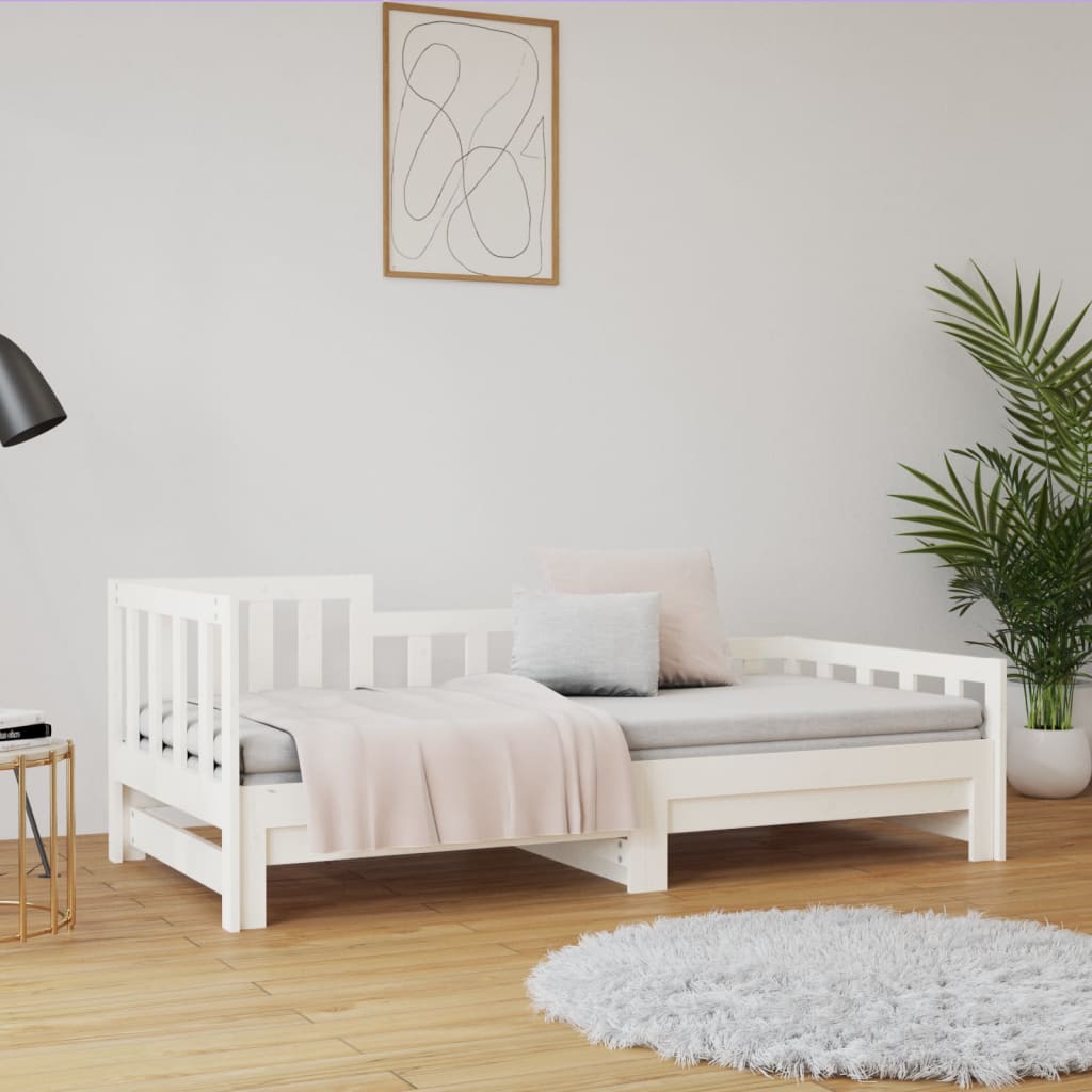Lit coulissant sans matelas blanc 2x(90x190) cm - XIOS