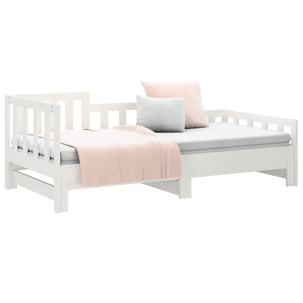 Lit coulissant sans matelas blanc 2x(90x190) cm - XIOS