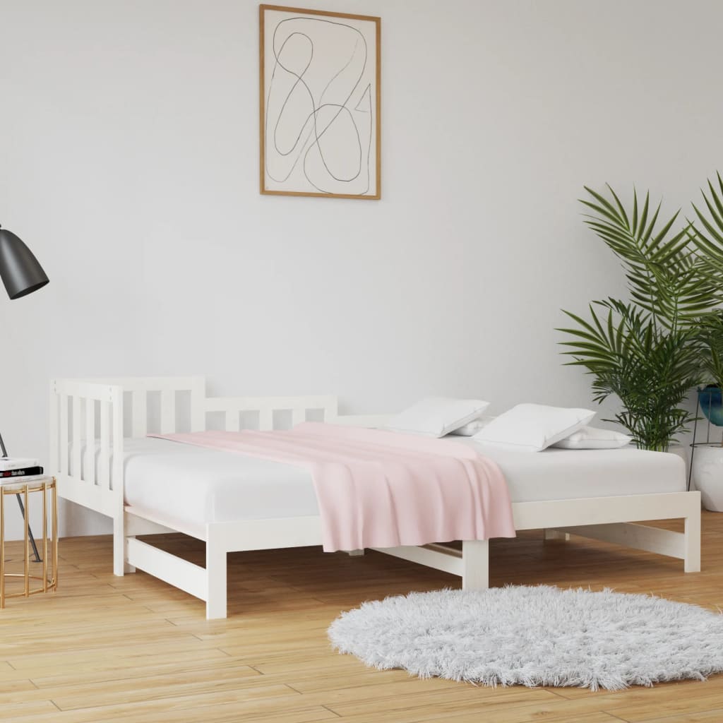 Lit coulissant sans matelas blanc 2x(90x190) cm - XIOS
