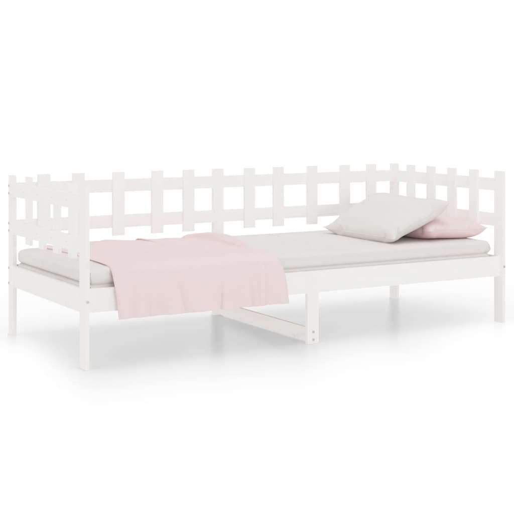Lit de jour sans matelas blanc 80x200 cm bois de pin massif - XIOS