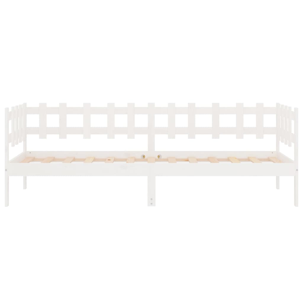 Lit de jour sans matelas blanc 80x200 cm bois de pin massif - XIOS
