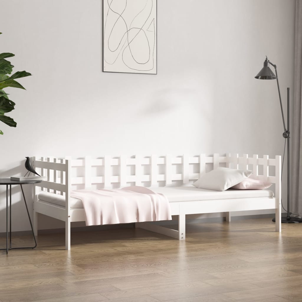 Lit de jour sans matelas blanc 80x200 cm bois de pin massif - XIOS