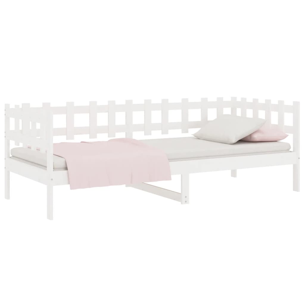 Lit de jour sans matelas blanc 90x200 cm bois de pin massif - XIOS