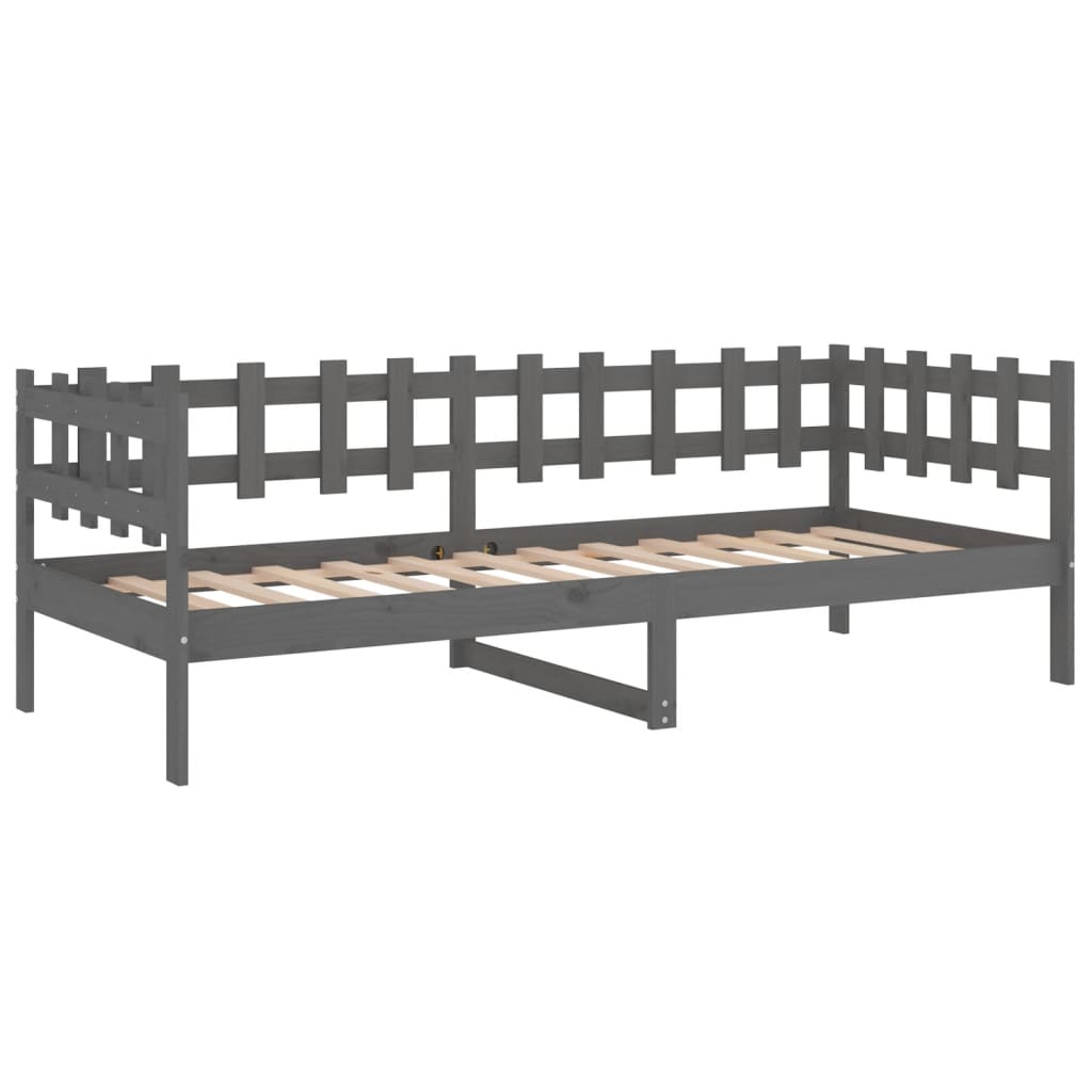 Lit de jour sans matelas gris 90x200 cm bois de pin massif - XIOS