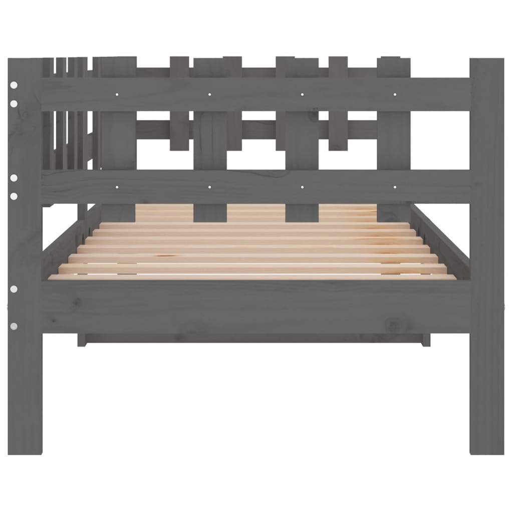 Lit de jour sans matelas gris 90x200 cm bois de pin massif - XIOS