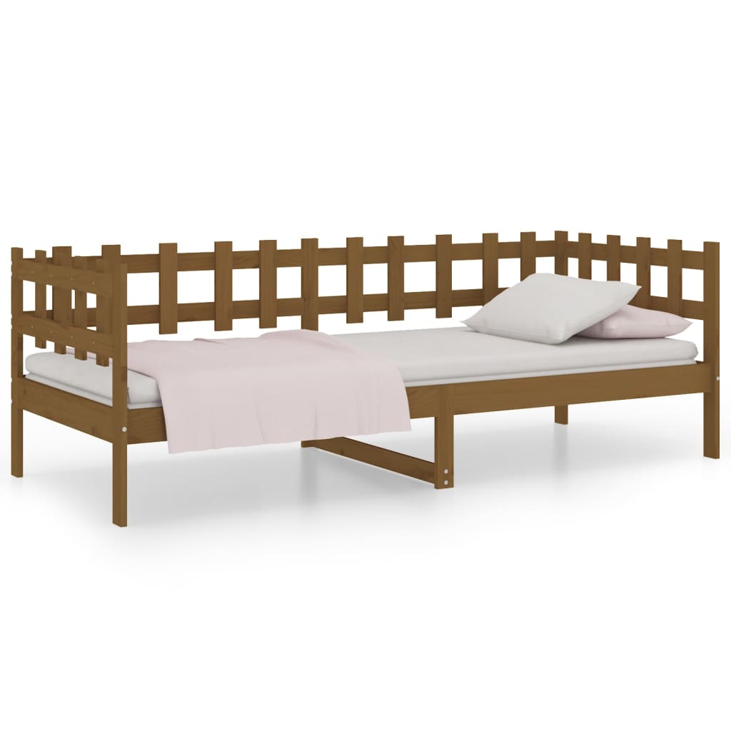 Lit de jour sans matelas marron miel 90x200 cm bois pin massif - XIOS