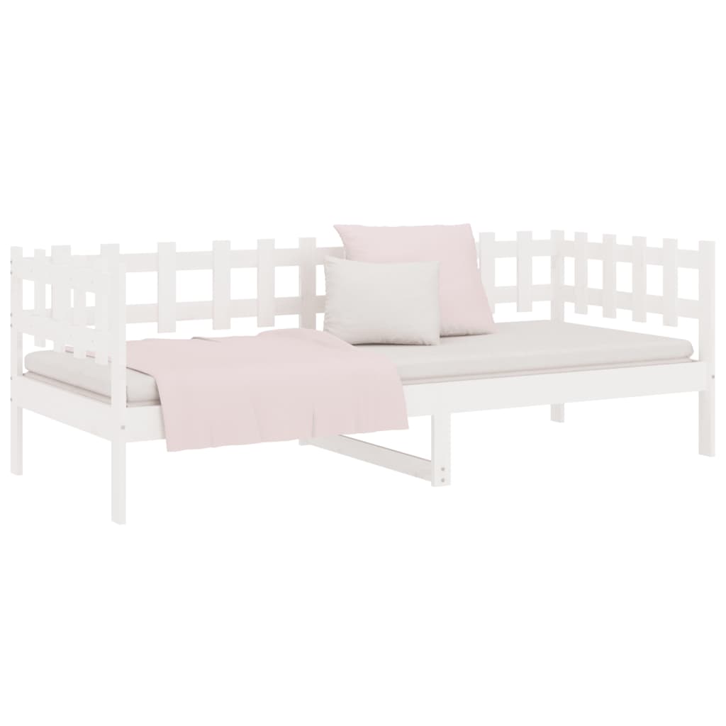 Lit de jour sans matelas blanc 90x190 cm bois de pin massif - XIOS