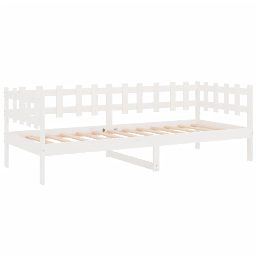 Lit de jour sans matelas blanc 90x190 cm bois de pin massif - XIOS