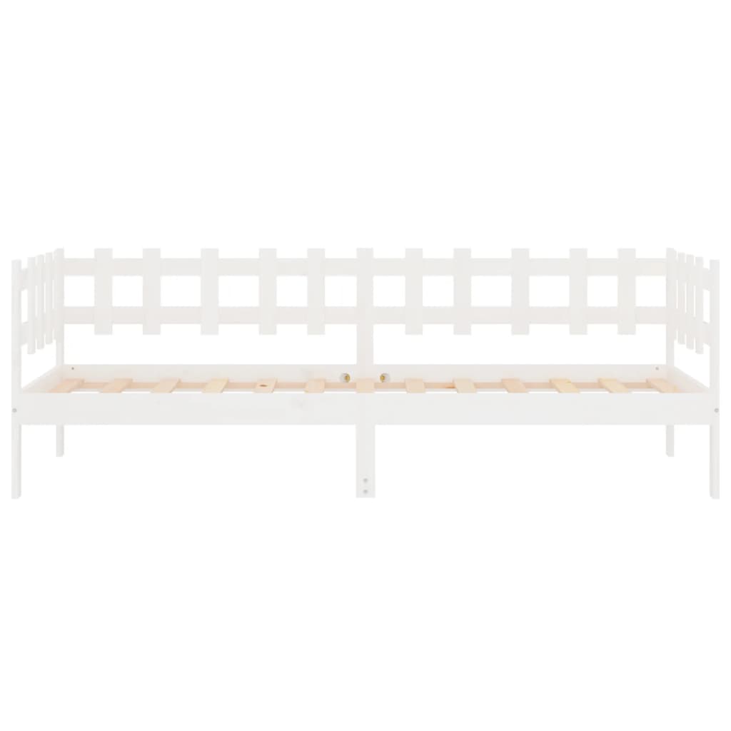Lit de jour sans matelas blanc 90x190 cm bois de pin massif - XIOS