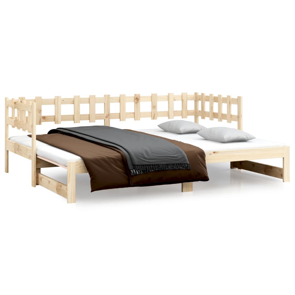 Lit coulissant sans matelas 2x(80x200) cm Bois de pin massif