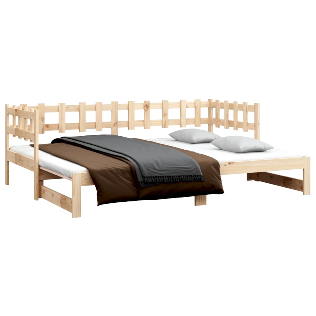 Lit coulissant sans matelas 2x(80x200) cm Bois de pin massif