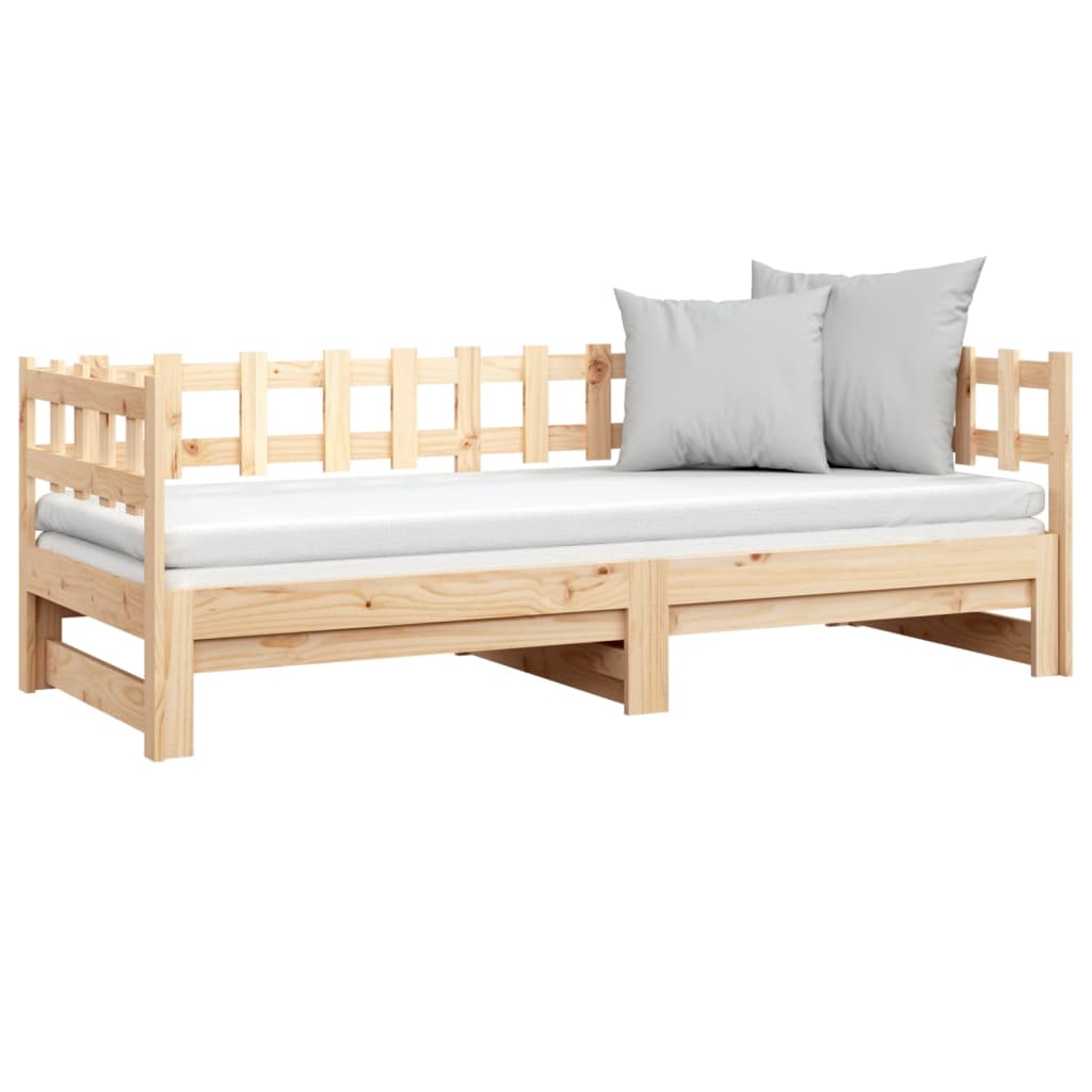 Lit coulissant sans matelas 2x(80x200) cm Bois de pin massif