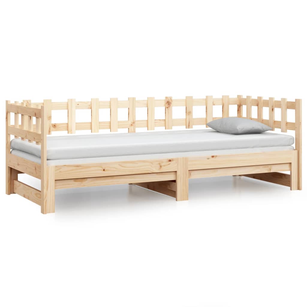 Lit coulissant sans matelas 2x(80x200) cm Bois de pin massif