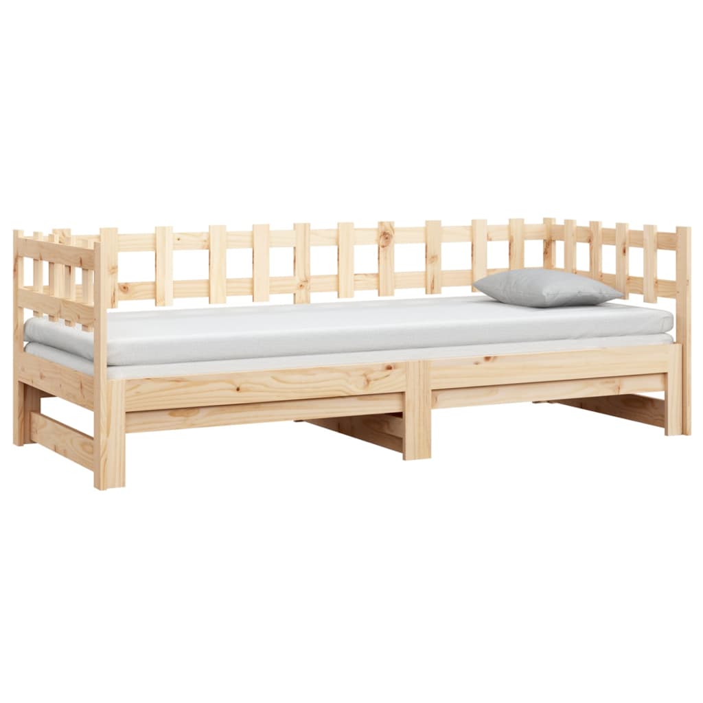 Lit coulissant sans matelas 2x(80x200) cm Bois de pin massif