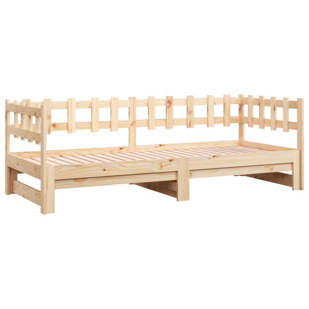 Lit coulissant sans matelas 2x(80x200) cm Bois de pin massif