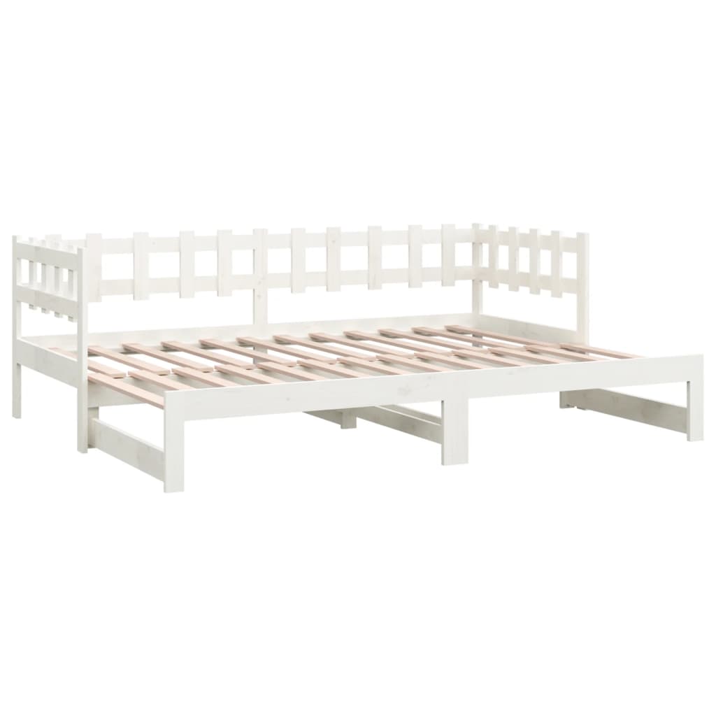 Lit coulissant sans matelas blanc 2x(80x200)cm