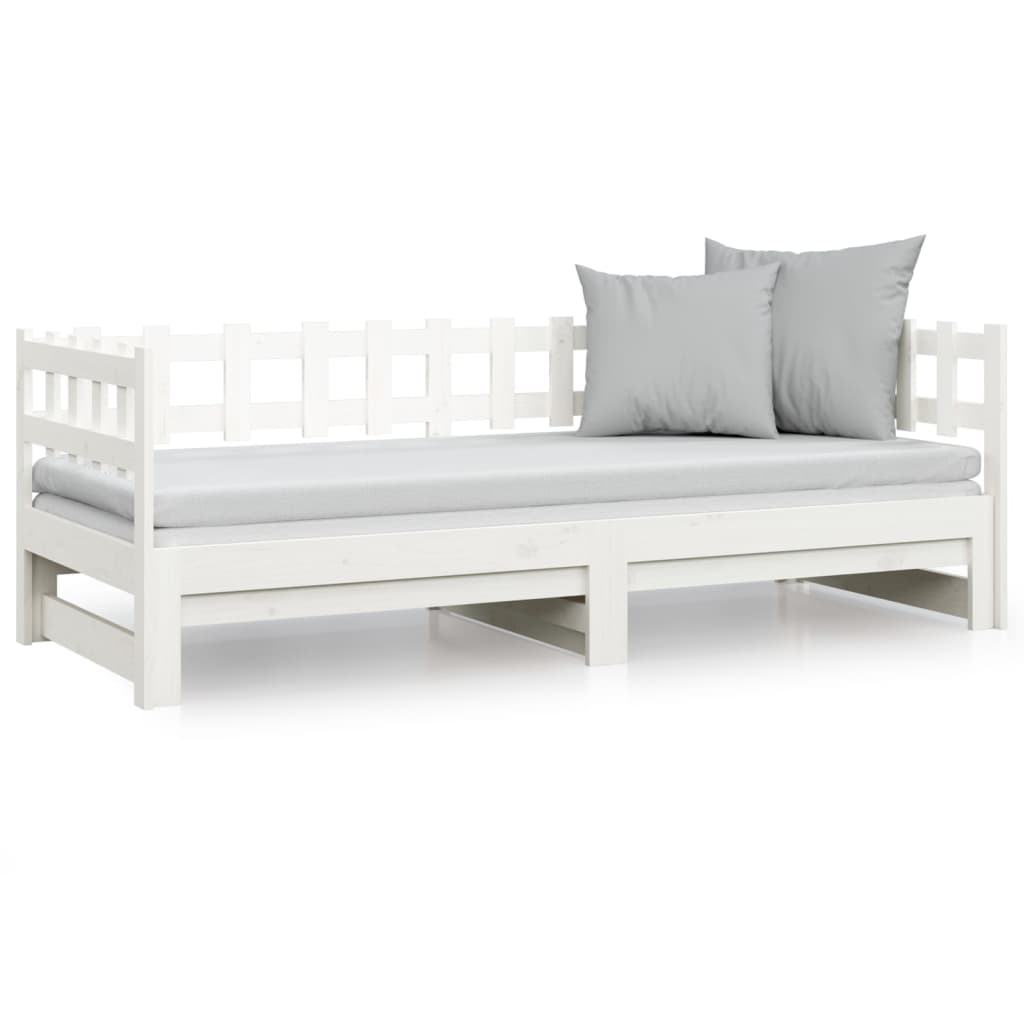 Lit coulissant sans matelas blanc 2x(90x200) cm