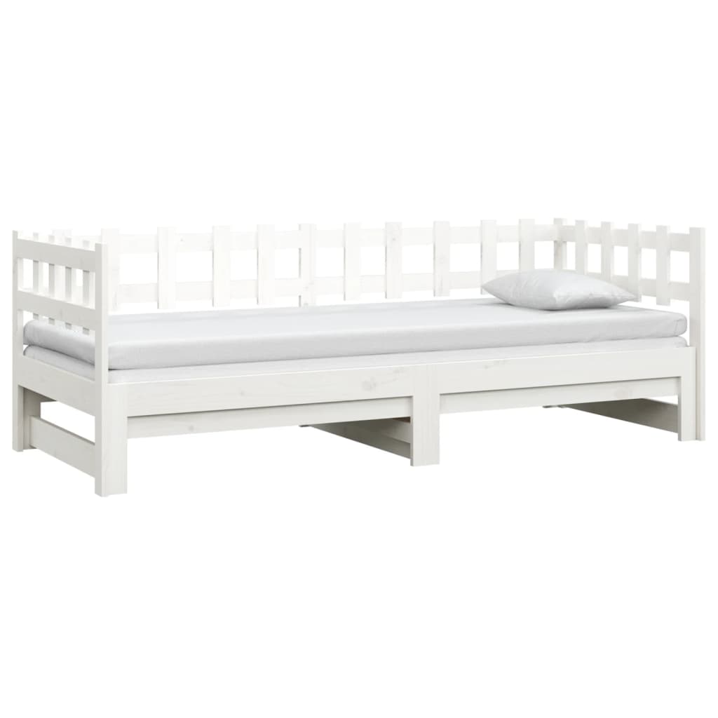 Lit coulissant sans matelas blanc 2x(90x200) cm