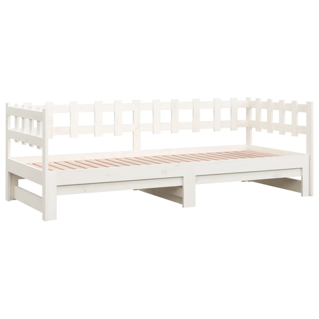 Lit coulissant sans matelas blanc 2x(90x200) cm