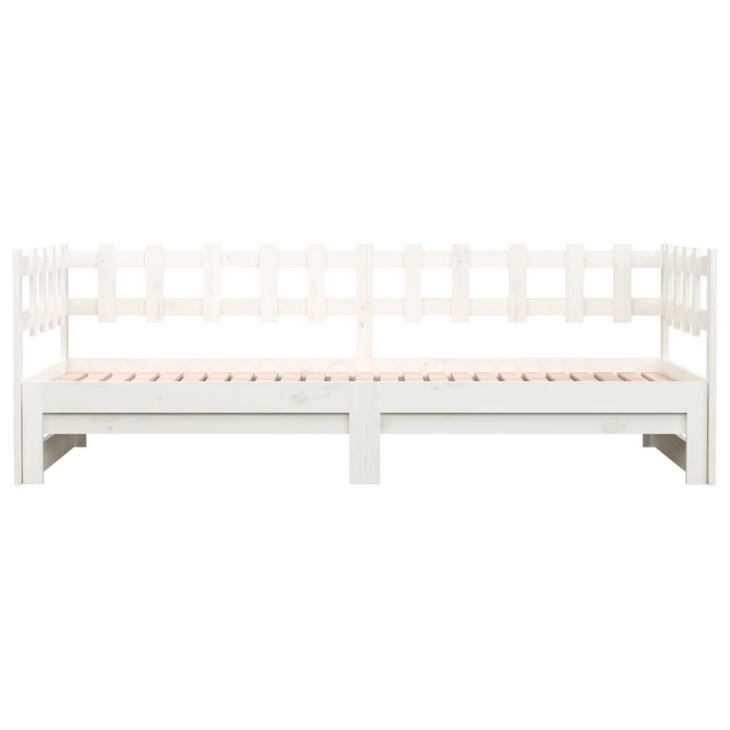 Lit coulissant sans matelas blanc 2x(90x200) cm