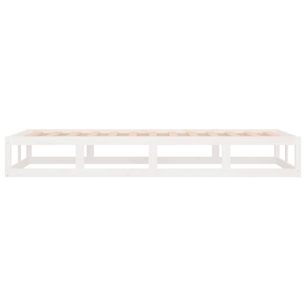 Cadre de lit sans matelas blanc 90x200 cm bois massif - XIOS