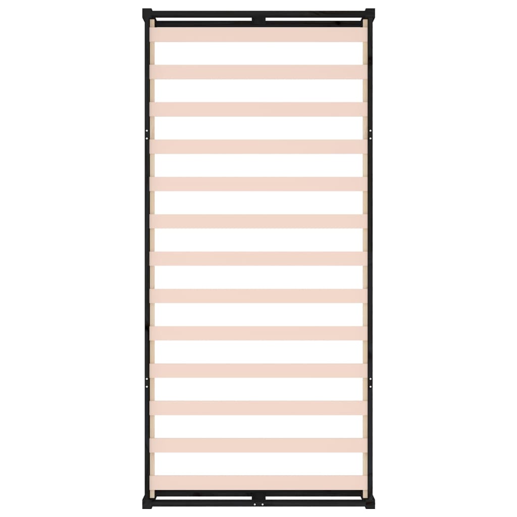 Cadre de lit sans matelas noir 90x200 cm bois massif - XIOS