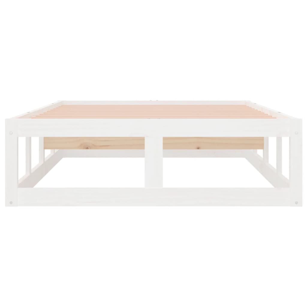 Cadre de lit sans matelas blanc 100x200 cm bois massif - XIOS