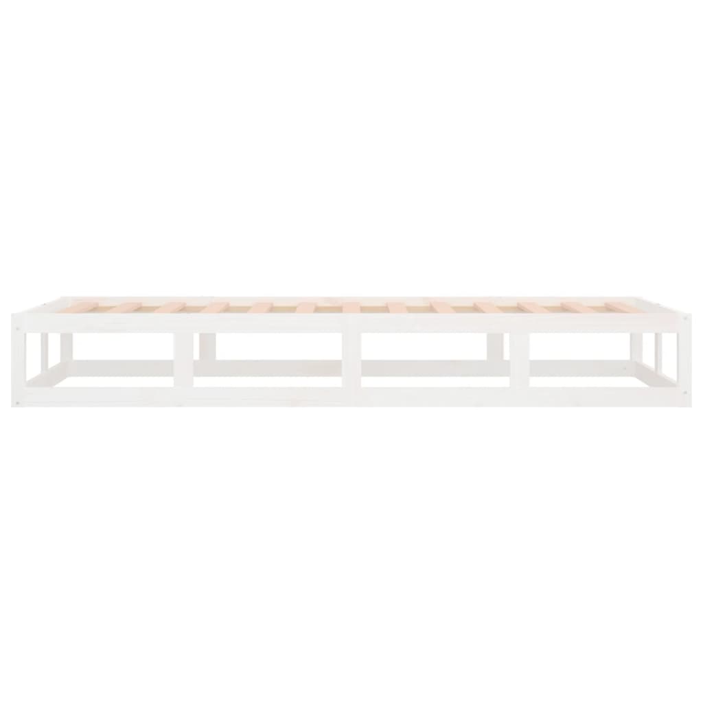 Cadre de lit sans matelas blanc 100x200 cm bois massif - XIOS
