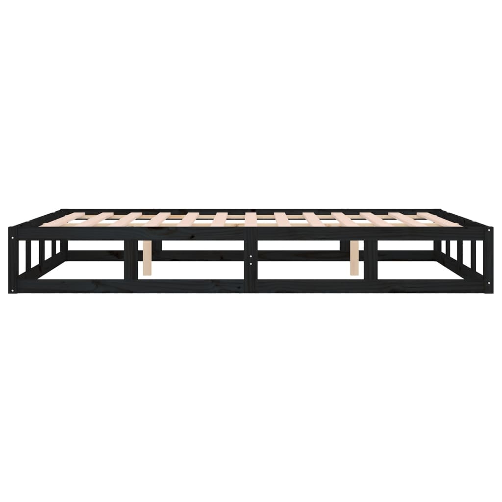 Cadre de lit sans matelas noir 120x200 cm bois massif - XIOS