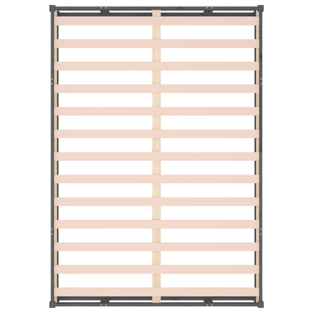 Cadre de lit sans matelas gris 150x200 cm bois massif - XIOS