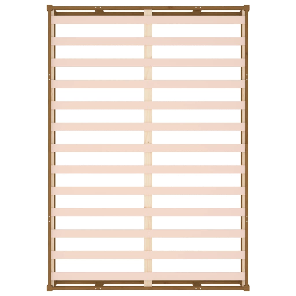 Cadre de lit sans matelas marron miel 150x200 cm bois massif - XIOS