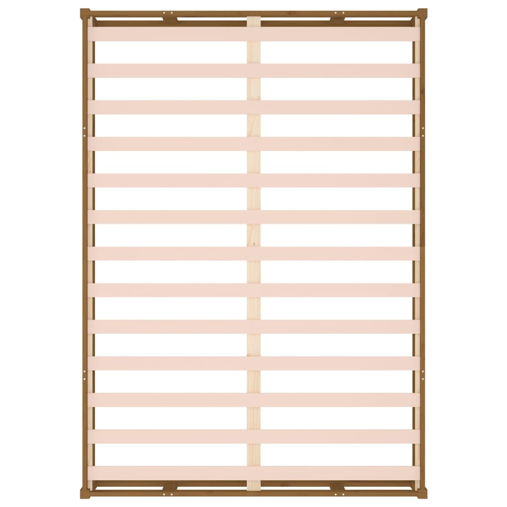 Cadre de lit sans matelas marron miel 200x200 cm bois massif - XIOS