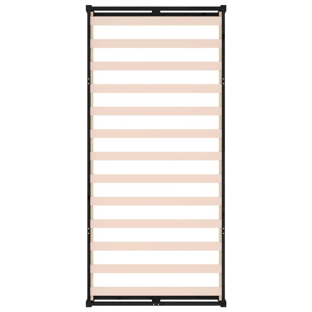 Cadre de lit sans matelas noir 75x190 cm bois massif - XIOS
