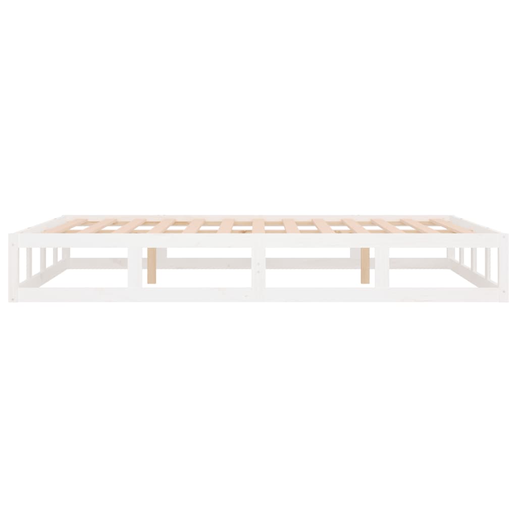 Cadre de lit sans matelas blanc 135x190 cm bois massif - XIOS