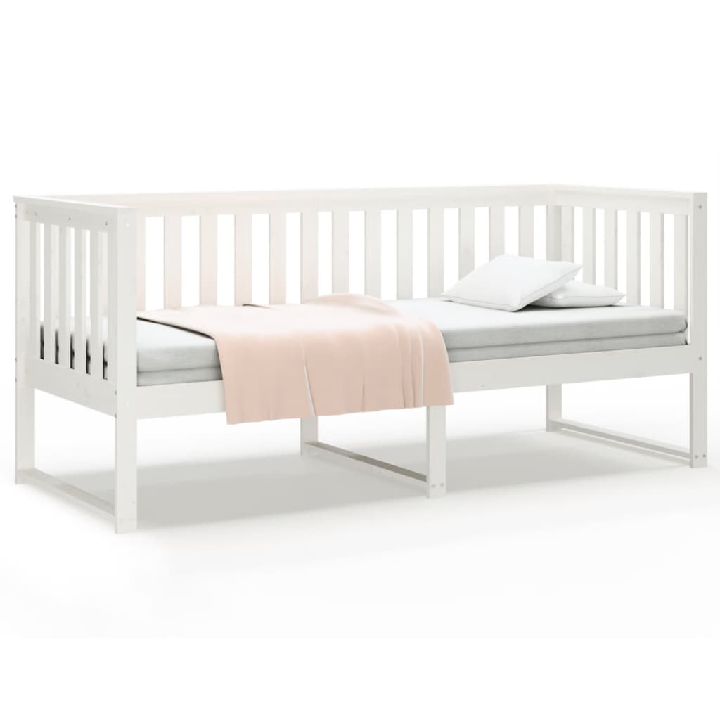 Lit de jour sans matelas blanc 80x200 cm bois de pin massif - XIOS