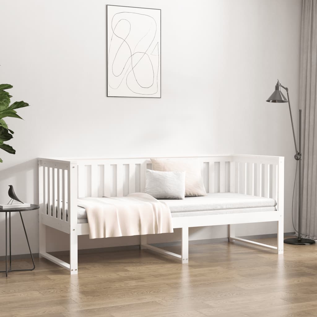 Lit de jour sans matelas blanc 80x200 cm bois de pin massif - XIOS