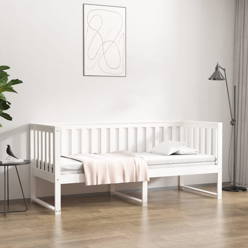 Lit de jour sans matelas blanc 80x200 cm bois de pin massif - XIOS