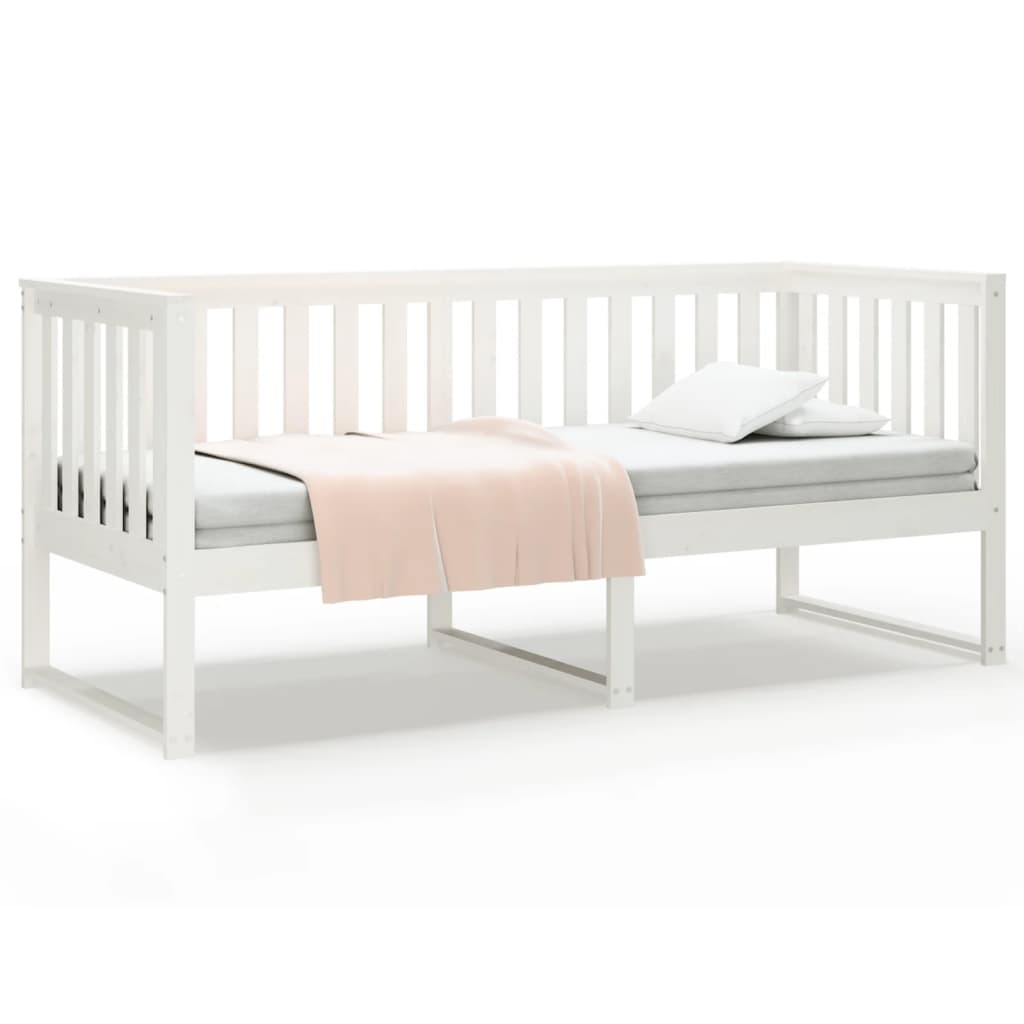 Lit de jour sans matelas blanc 75x190 cm bois de pin massif - XIOS