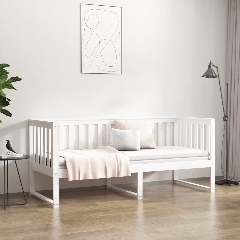 Lit de jour sans matelas blanc 75x190 cm bois de pin massif - XIOS