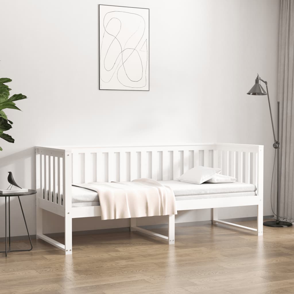 Lit de jour sans matelas blanc 75x190 cm bois de pin massif - XIOS