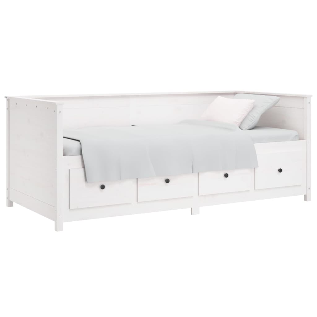 Lit de jour sans matelas blanc 100x200 cm bois de pin massif - XIOS