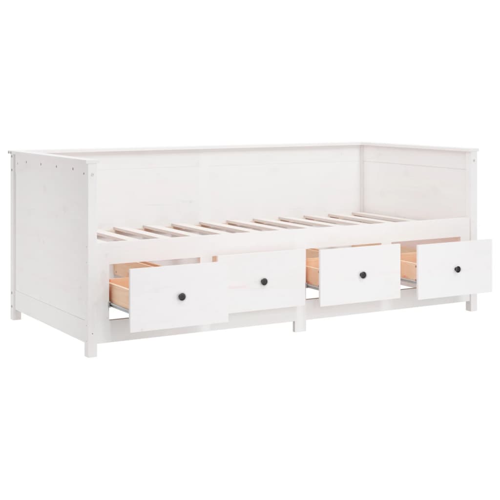 Lit de jour sans matelas blanc 90x200 cm bois de pin massif - XIOS
