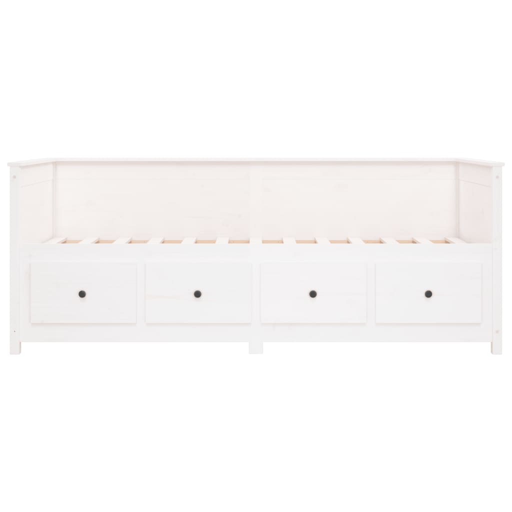 Lit de jour sans matelas blanc 90x200 cm bois de pin massif - XIOS