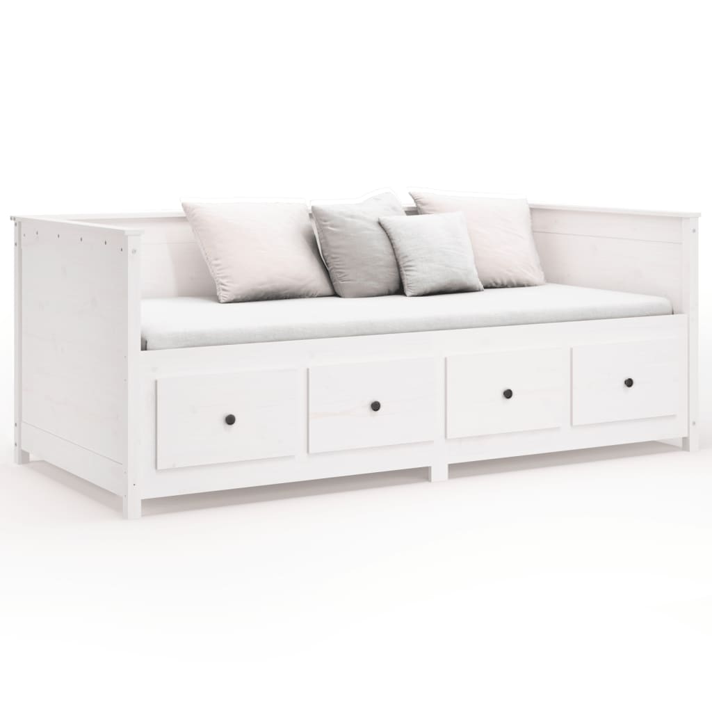 Lit de jour sans matelas blanc 80x200 cm bois de pin massif - XIOS