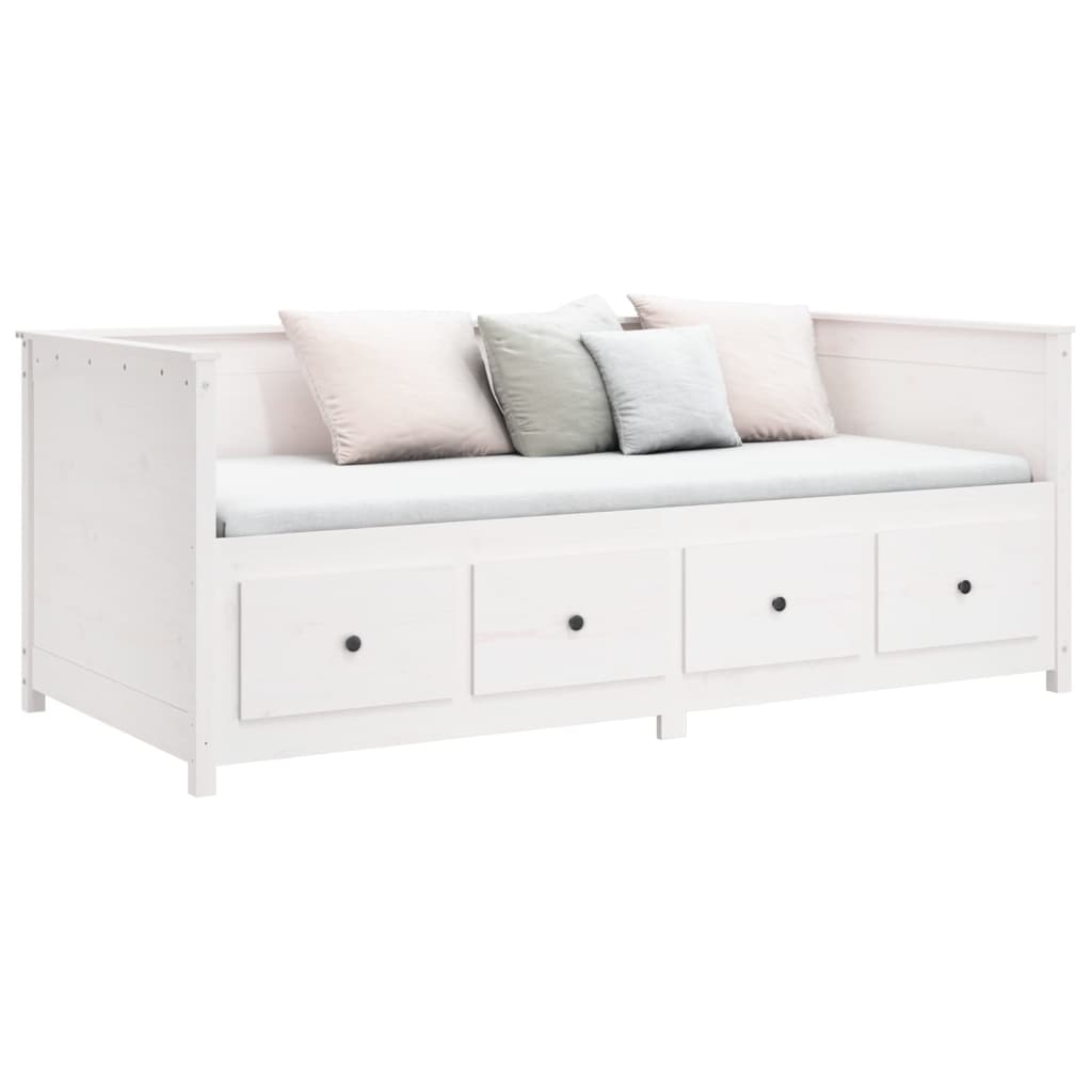 Lit de jour sans matelas blanc 80x200 cm bois de pin massif - XIOS