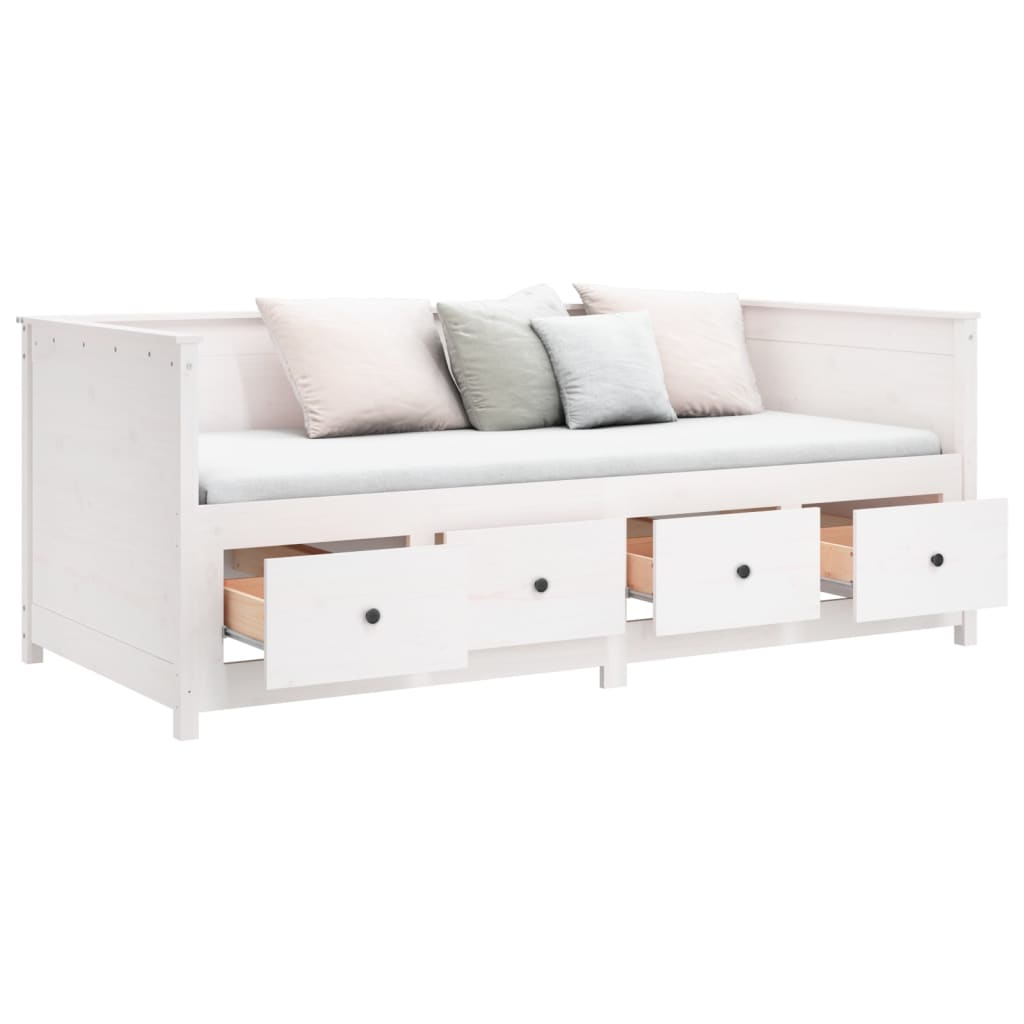 Lit de jour sans matelas blanc 80x200 cm bois de pin massif - XIOS