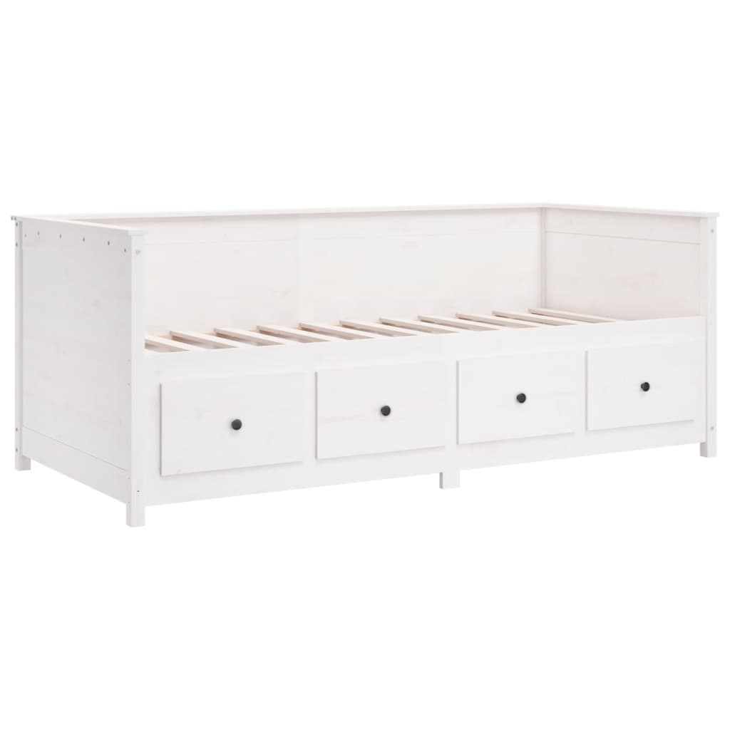 Lit de jour sans matelas blanc 90x190 cm bois de pin massif - XIOS